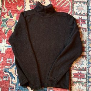 Dark Brown Wool Turtle Neck Sweater